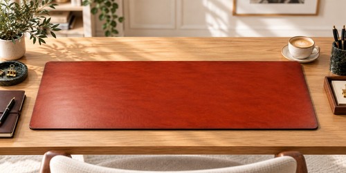 Leder schreibtischunterlage - leder,