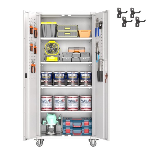 Metallschrank mit pegboard und - pegboard,