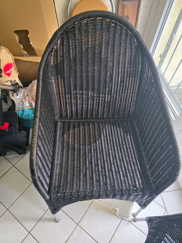 2er set schwarze - set, rattan/korb